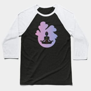 Chakras Aligned Meditation Baseball T-Shirt